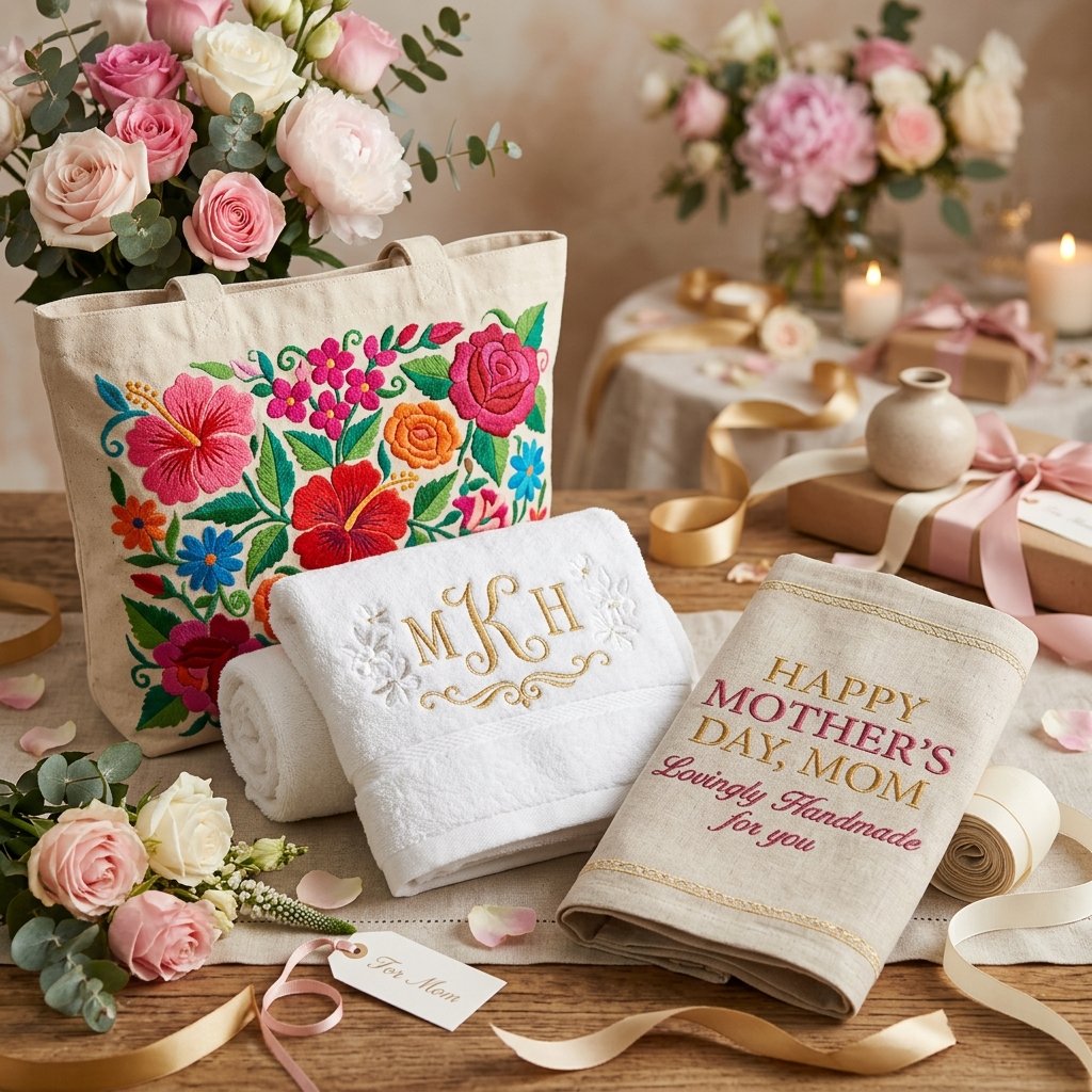 Regalos bordados personalizados para el Día de las Madres en Juchitán, Oaxaca